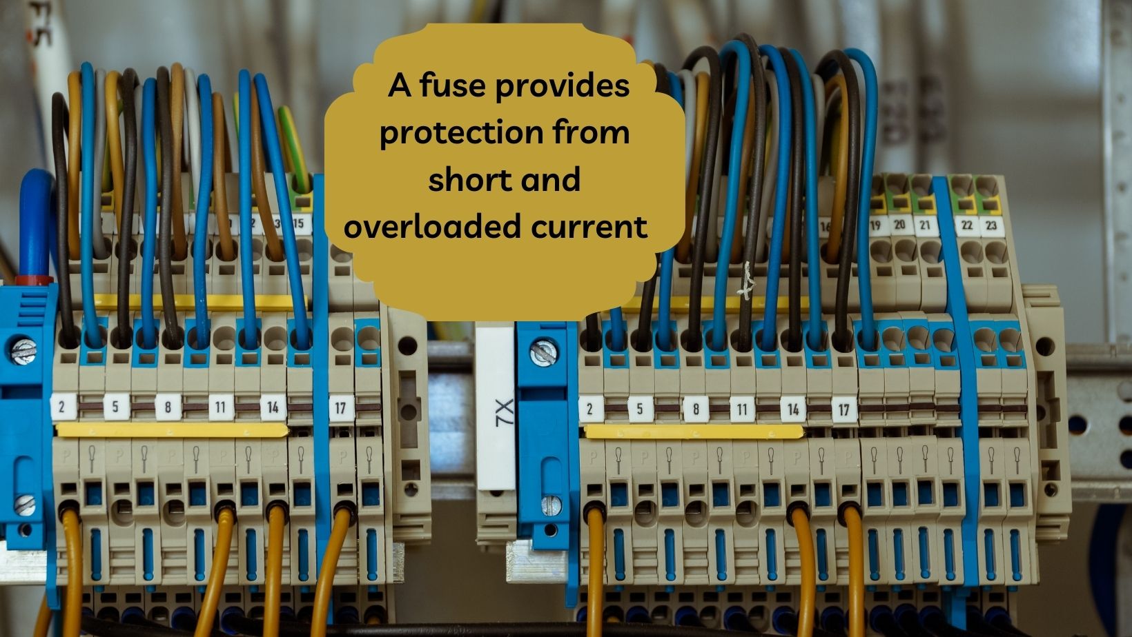 The Home Electrical components - A fuse provides protection from short and overloaded current 