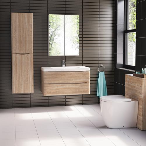 Wall Mounted Bathroom Vanity Unit | storage space ideas for small apartments