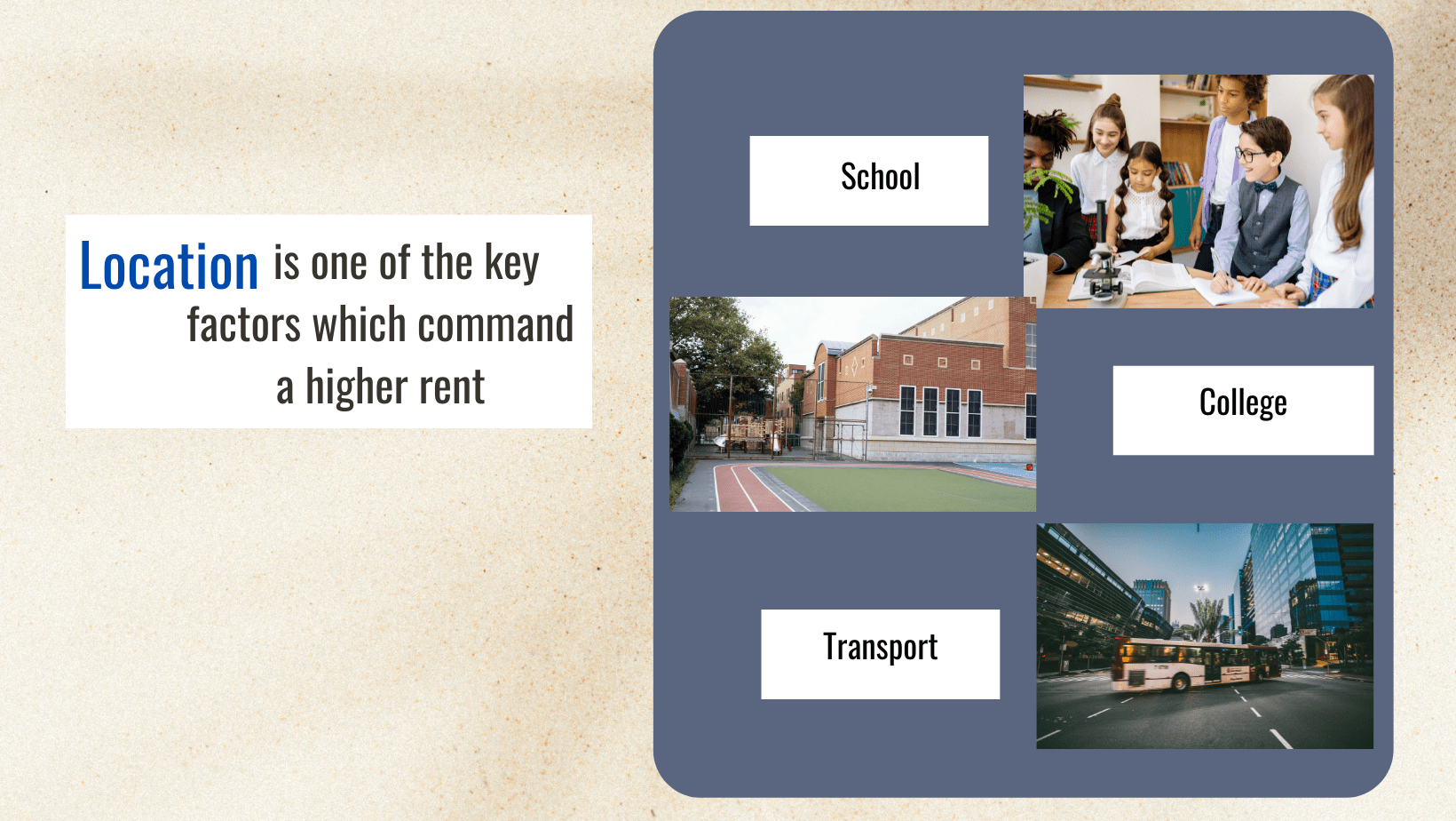 4 Factors Impacting Rental Value 1 Location is one of the key factors which command a higher rent.| Rented value