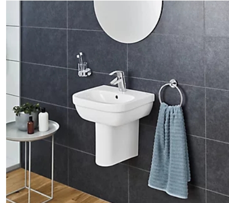 Stylish & Practical Bathroom Ideas for India – Part 2 13 grohe-euro-gloss-white-oval-floor-mounted-semi-pedestal-basin