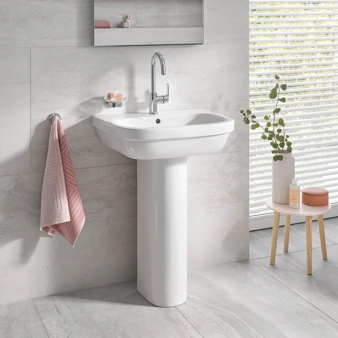 Stylish & Practical Bathroom Ideas for India – Part 2 11 grohe-euro-ceramic-600mm-1th-basin-full-pedestal