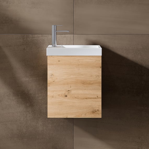 Stylish & Practical Bathroom Ideas for India – Part 2 17 riho-porto-fountain-washbasin-with-vanity-unit-w-405-d-225-cm-1-door-light-oak-basin-white-with-1-tap-hole-a1147812