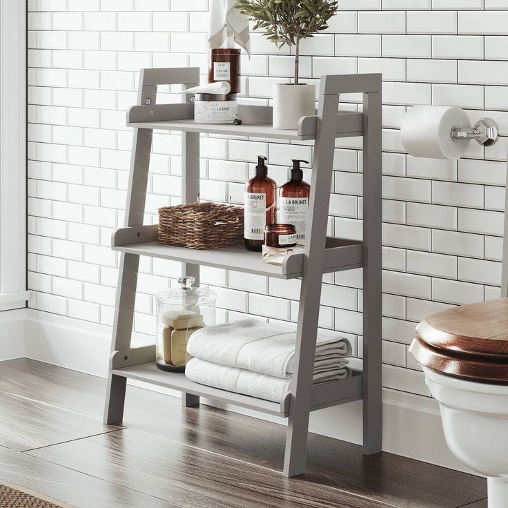 Bathroom Storage Ideas for Indian Upper-Middle Homes 36 ladder shelf for bathroom essentials